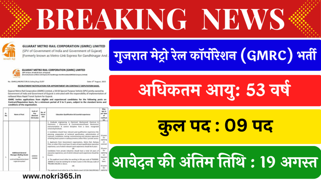 GMRC Recruitment 2025