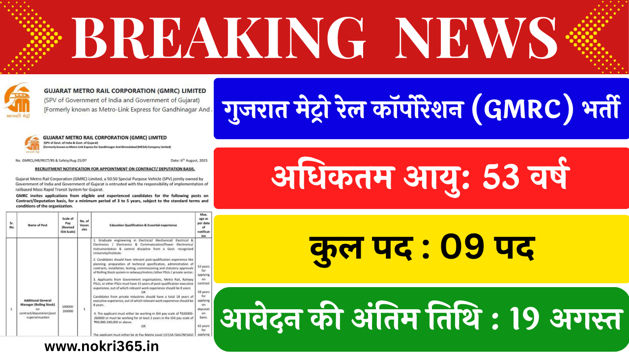 GMRC Recruitment 2025