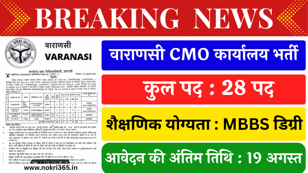 Varanasi CMO Office Recruitment 2025